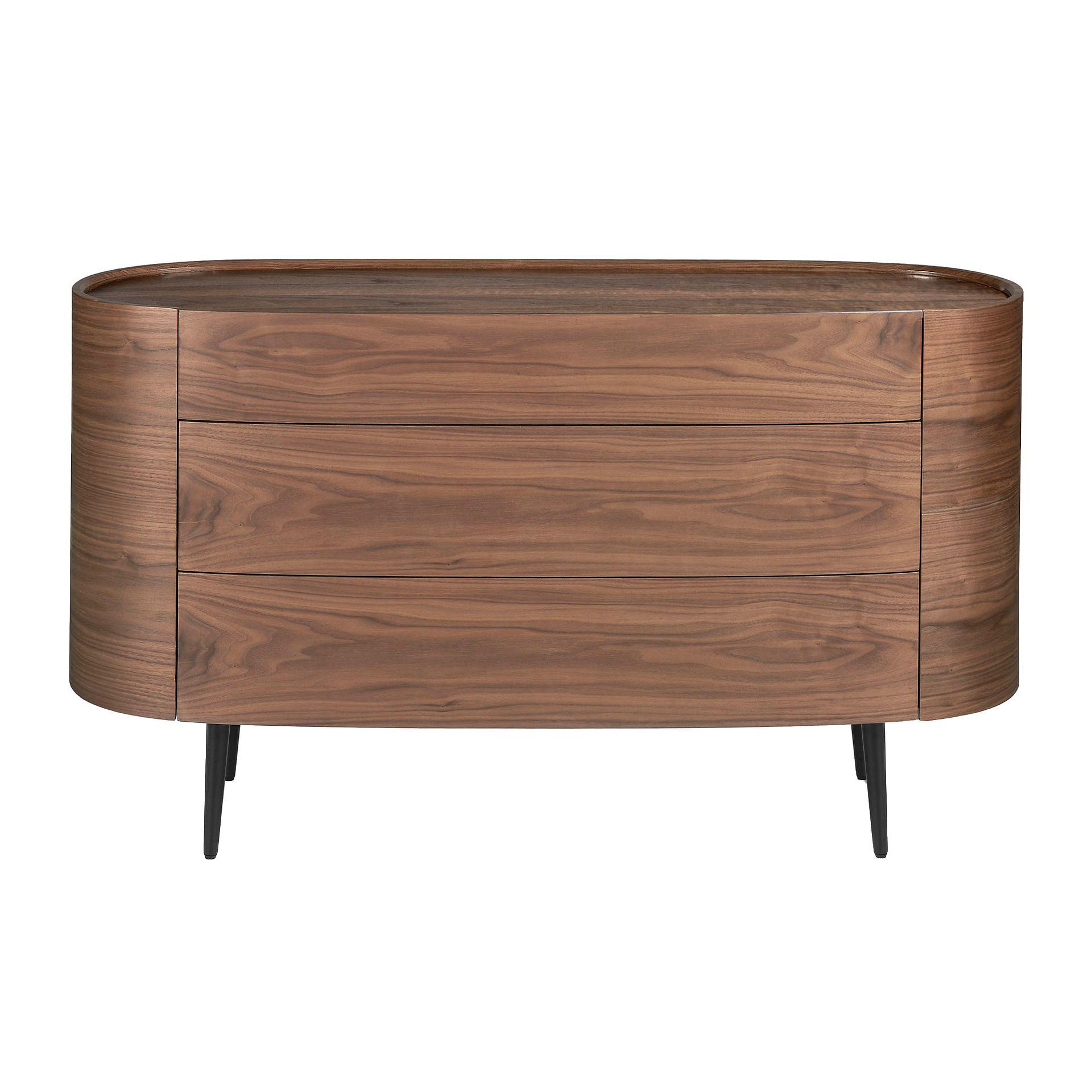 Walnut and black steel chest of drawers 7075 1
