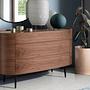 Walnut and black steel chest of drawers 7075 5
