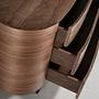 Walnut and black steel chest of drawers 7075 7