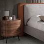 Bedside table walnut and black steel 7074 2