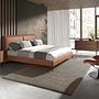 Bedside table walnut and black steel 7074 3