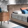 Bedside table walnut and black steel 7074 5
