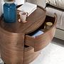 Bedside table walnut and black steel 7074 7