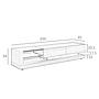 TV cabinet walnut, polished steel and black glass top 3139 7
