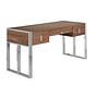 Walnut and chrome-plated steel desk 3135 0