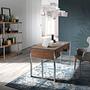 Walnut and chrome-plated steel desk 3135 3