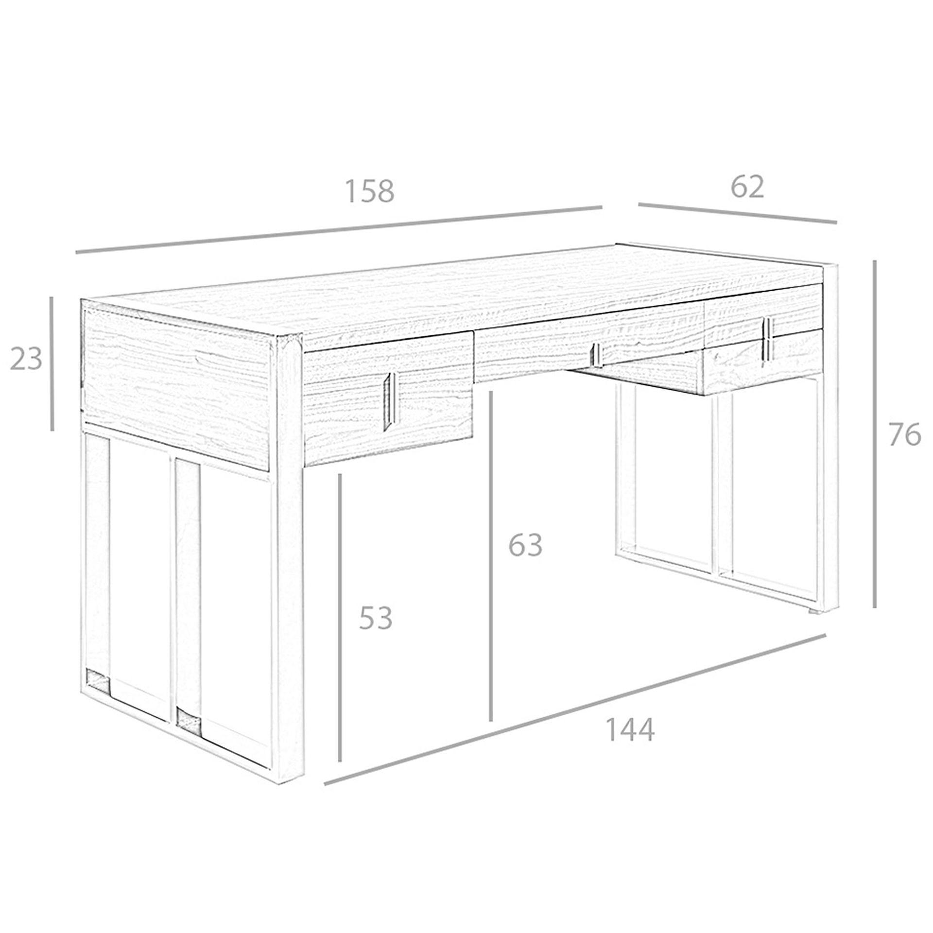 Walnut and chrome-plated steel desk 3135 8