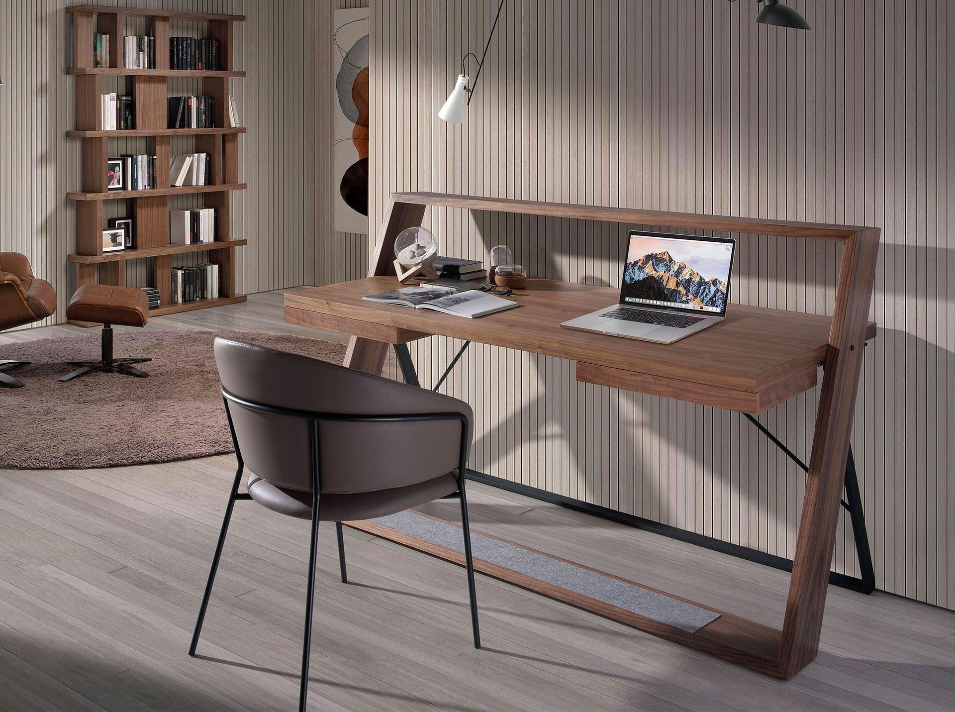 Walnut and black steel desk 3216 5