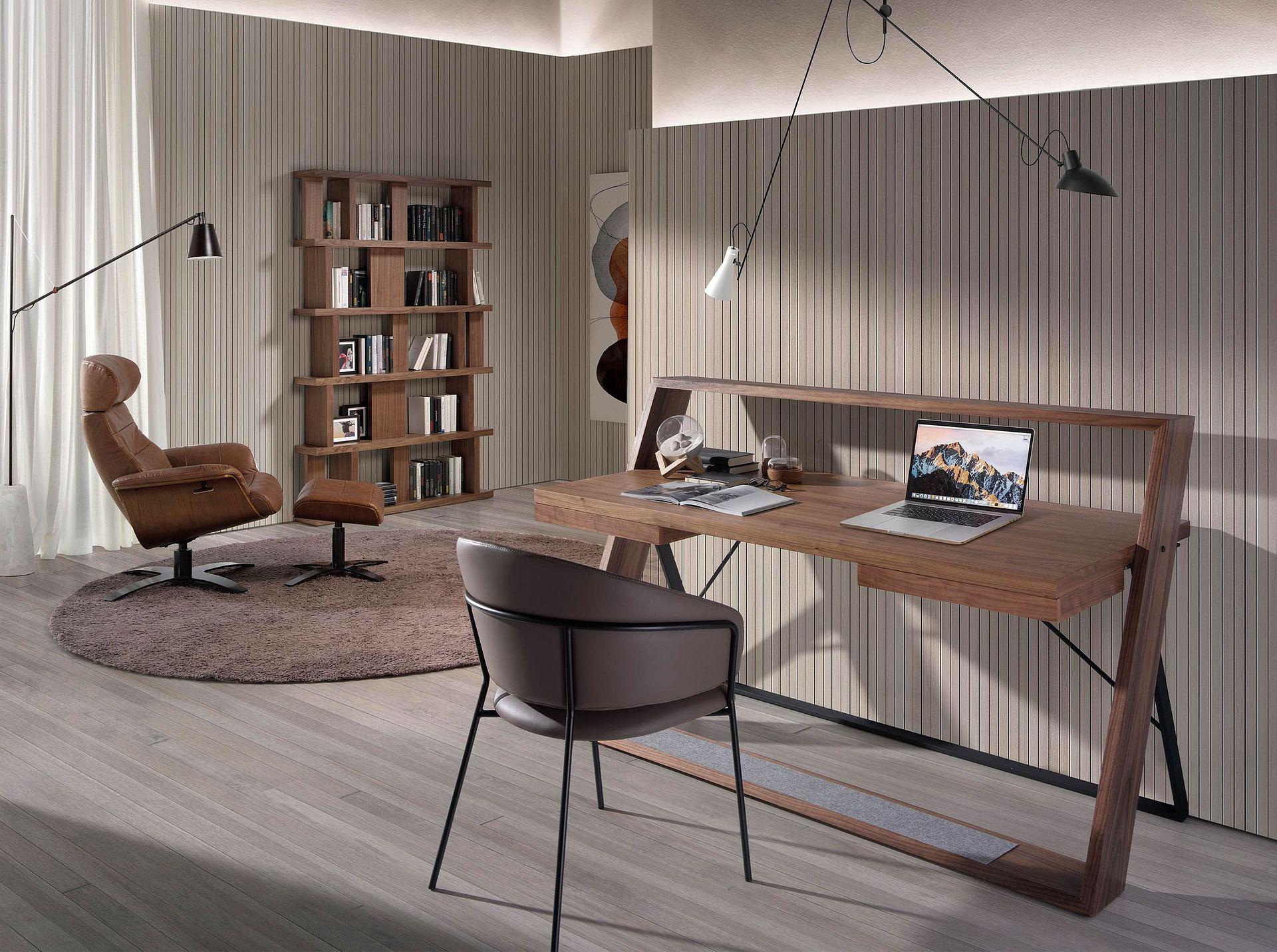 Walnut and black steel desk 3216 6