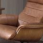 Reclining swivel armchair in brown leather 5083 4