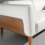White leather 3-seater sofa 6115 4