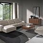 Grey taupe leather swivel armchair 5090 6