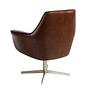 Cognac brown leather swivel armchair 5093 5
