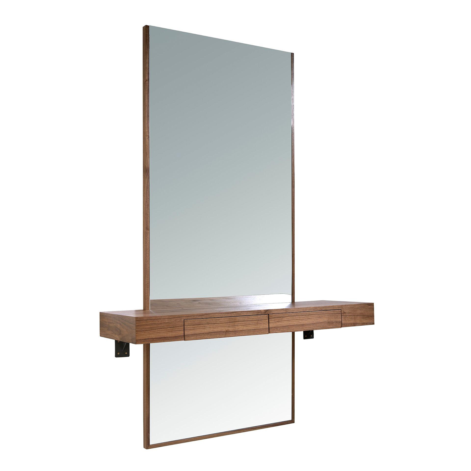 Rectangular walnut wall mirror 3235 0