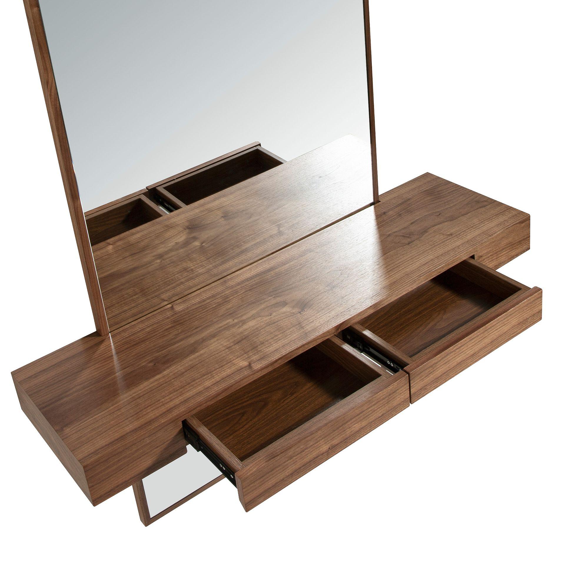 Rectangular walnut wall mirror 3235 4