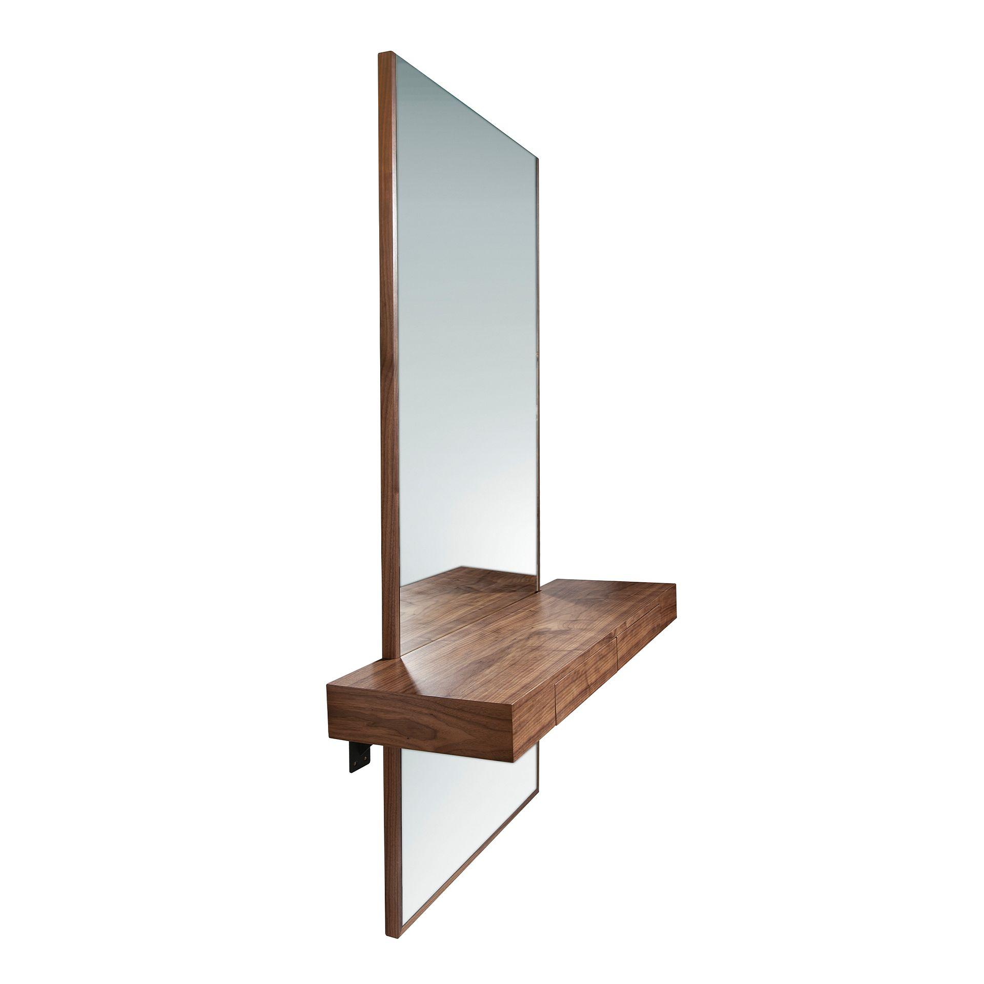 Rectangular walnut wall mirror 3235 5