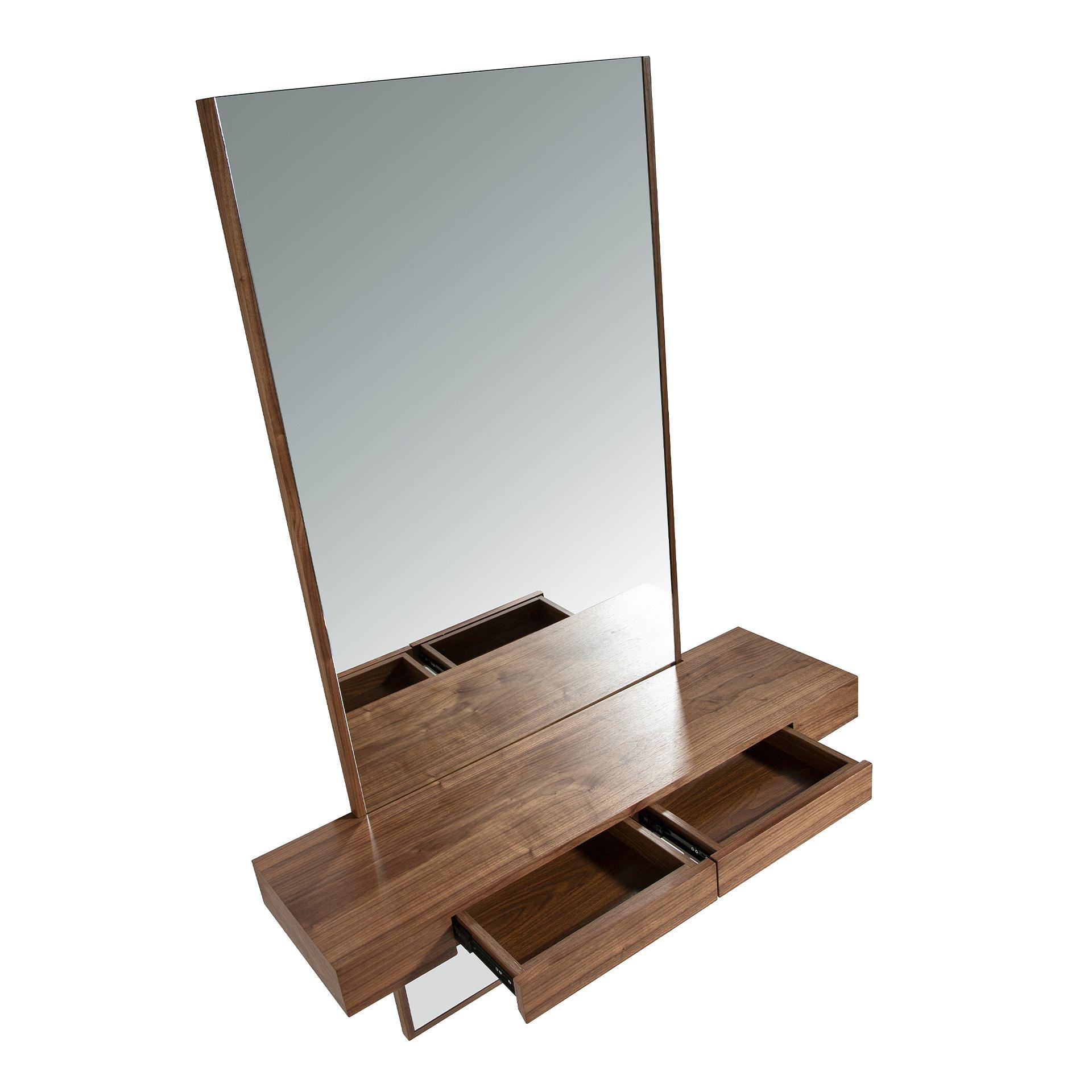 Rectangular walnut wall mirror 3235 6