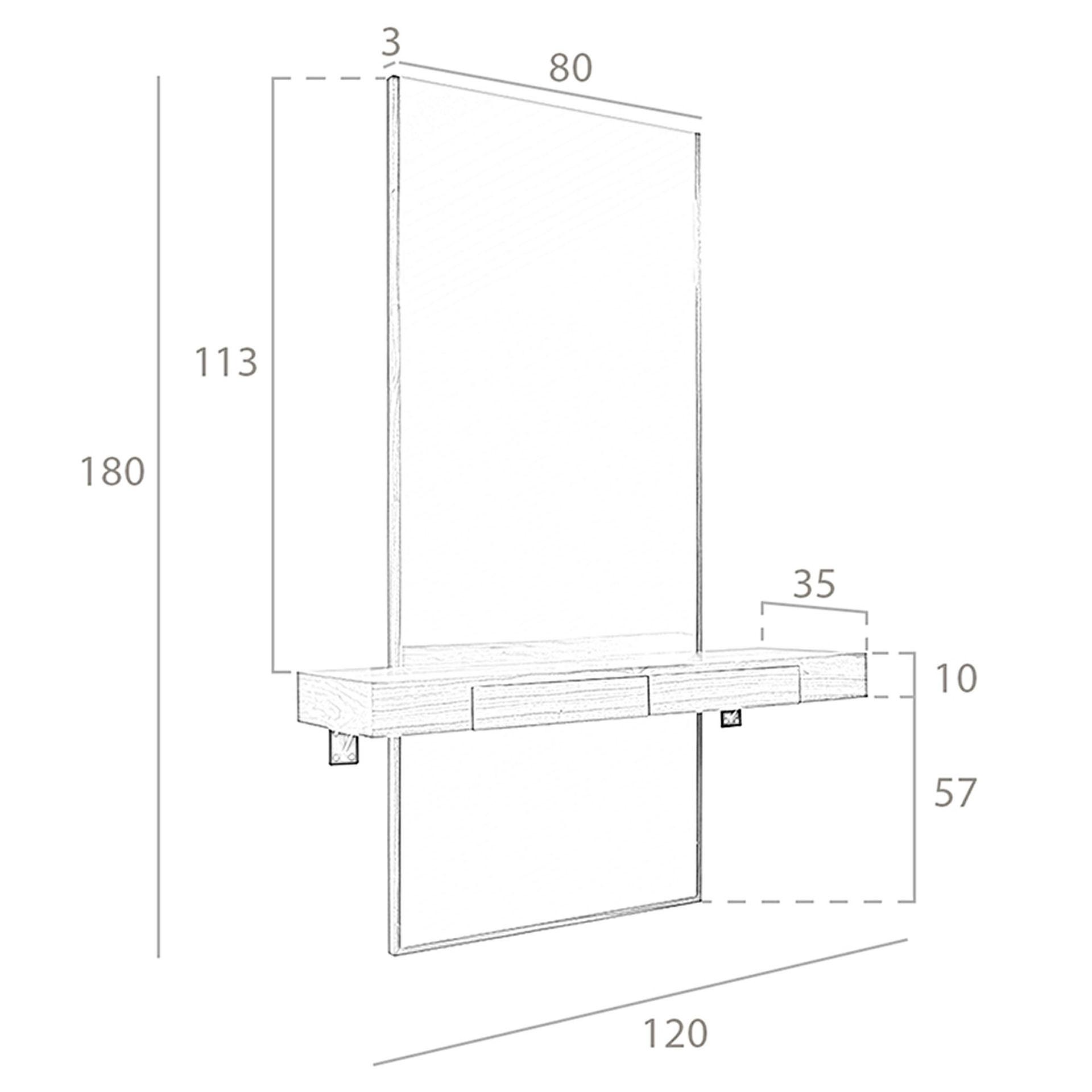 Rectangular walnut wall mirror 3235 8