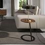 Round corner table walnut and black steel 2115 2