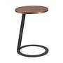Round corner table walnut and black steel 2115 1