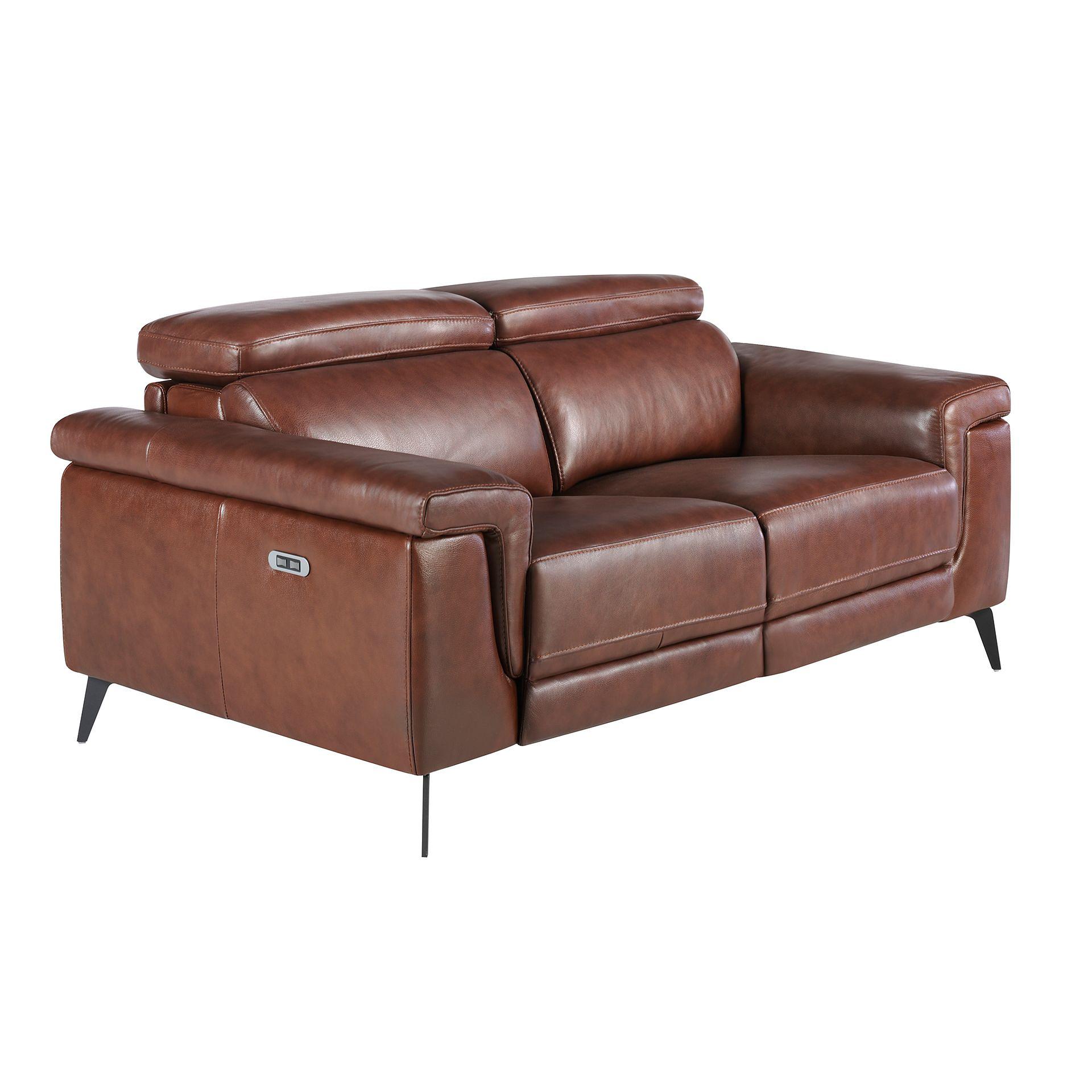 2 seater relaxation sofa in brown leather 6116 0