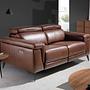 2 seater relaxation sofa in brown leather 6116 2