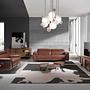 2 seater relaxation sofa in brown leather 6116 3