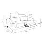 2 seater relaxation sofa in brown leather 6116 7