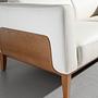 White leather 2-seater sofa 6118 4