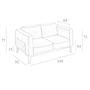 White leather 2-seater sofa 6118 8