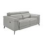 2 seater relaxation sofa in grey leather 6107 0