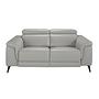 2 seater relaxation sofa in grey leather 6107 1
