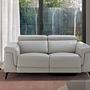 2 seater relaxation sofa in grey leather 6107 2