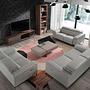 2 seater relaxation sofa in grey leather 6107 3