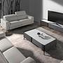 2 seater relaxation sofa in grey leather 6107 6