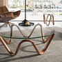 Coffee table 2124 Walnut wood Glass Brown 0