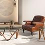 Couchtisch 2124 Walnussholz Glas Braun 6
