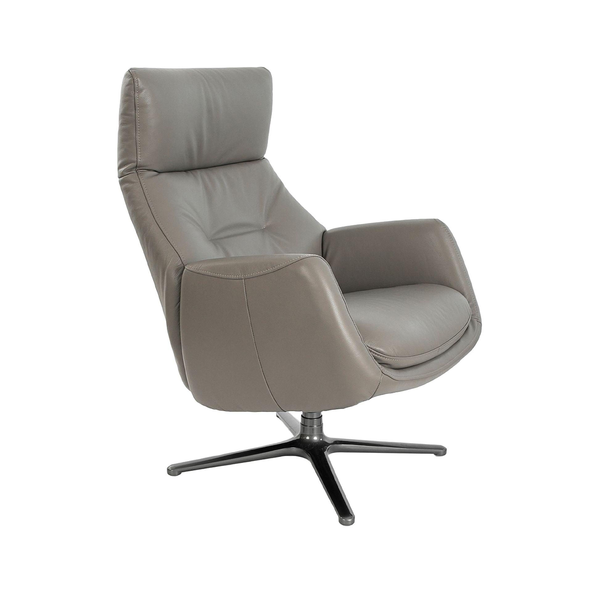 Armchair 5092 Swivel Leather Grey 1