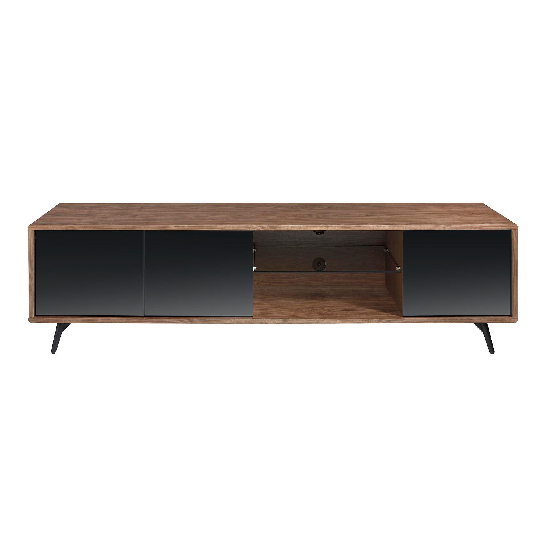 TV Lowboard 3223 Glass Brown Black 2