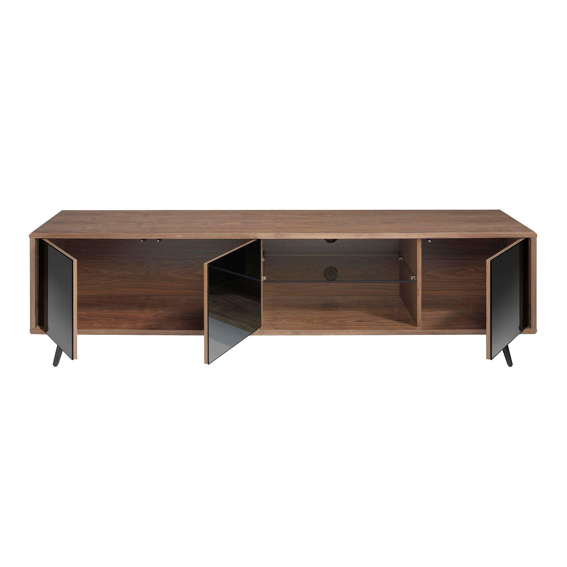 TV Lowboard 3223 Glas Braun Schwarz 5