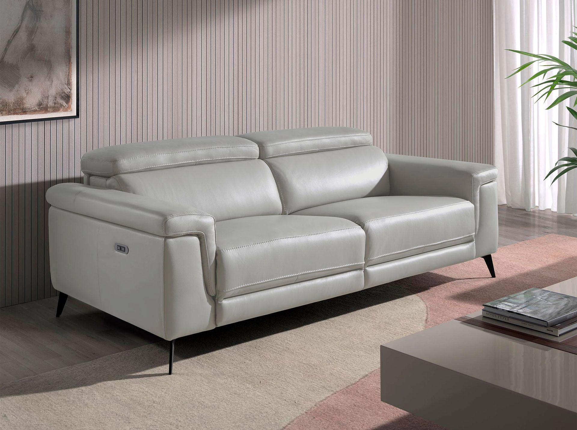 Sofa 3-Sitzer 6108 mit Relaxsystem Leder Grau 0