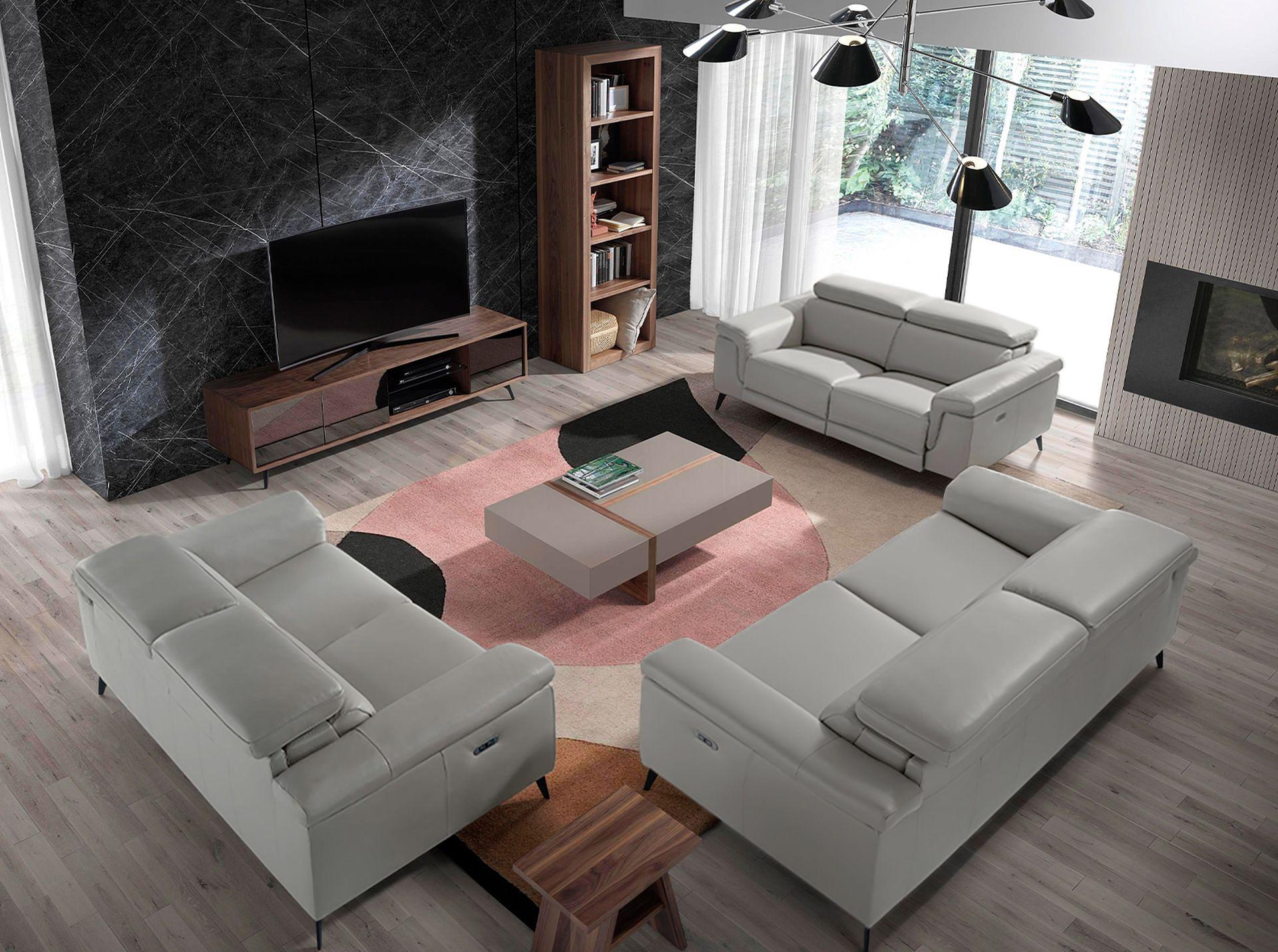 Sofa 3-Seater 6108 with Relax System Leather Grey 3