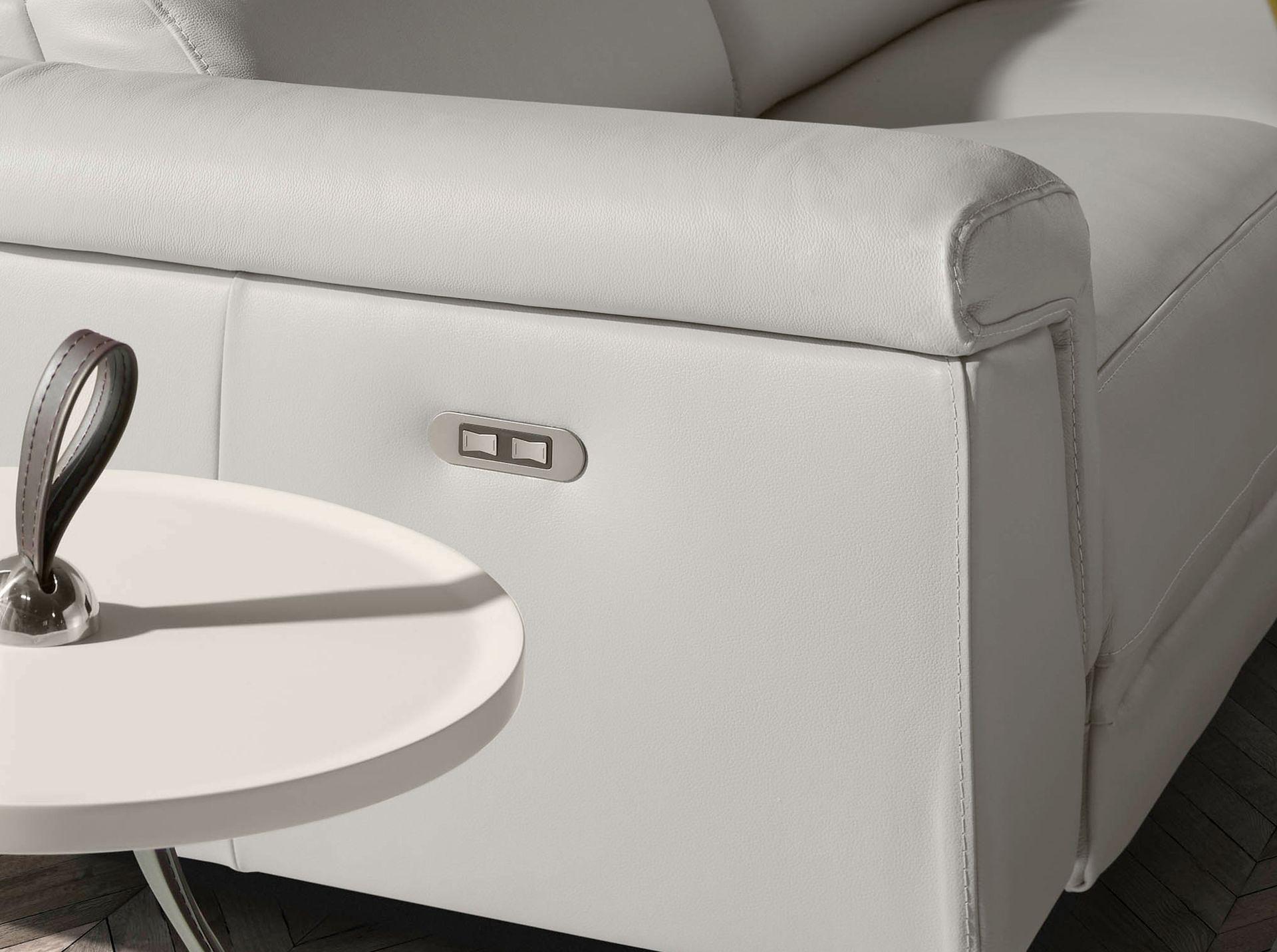 Sofa 3-Sitzer 6108 mit Relaxsystem Leder Grau 4