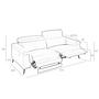 Sofa 3-Seater 6108 with Relax System Leather Grey 8