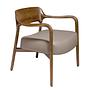 Chair 5082 Wood Faux Leather Taupe 1