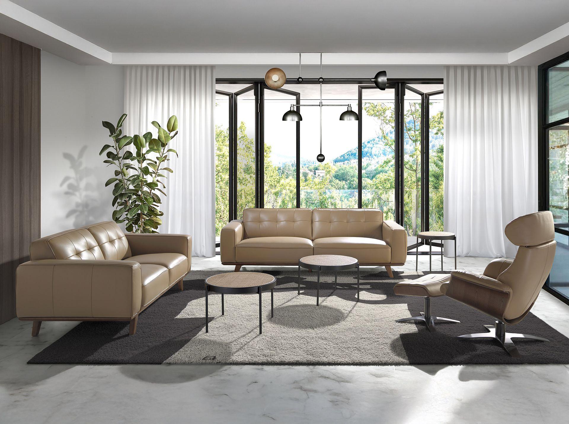 Sessel 5087 Drehbar Leder Sand 5