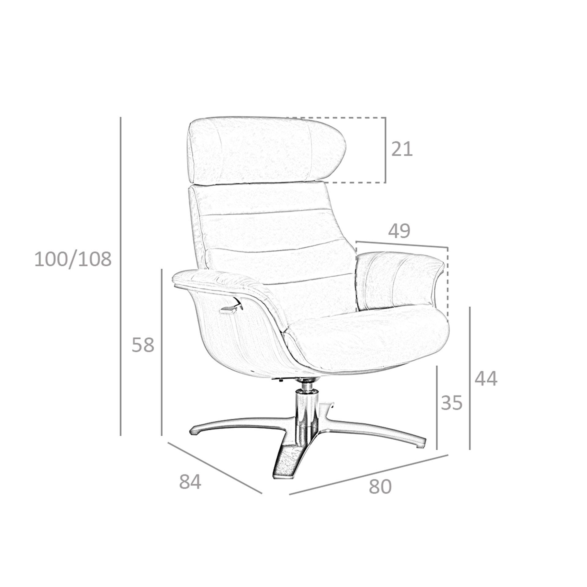Sessel 5087 Drehbar Leder Sand 8