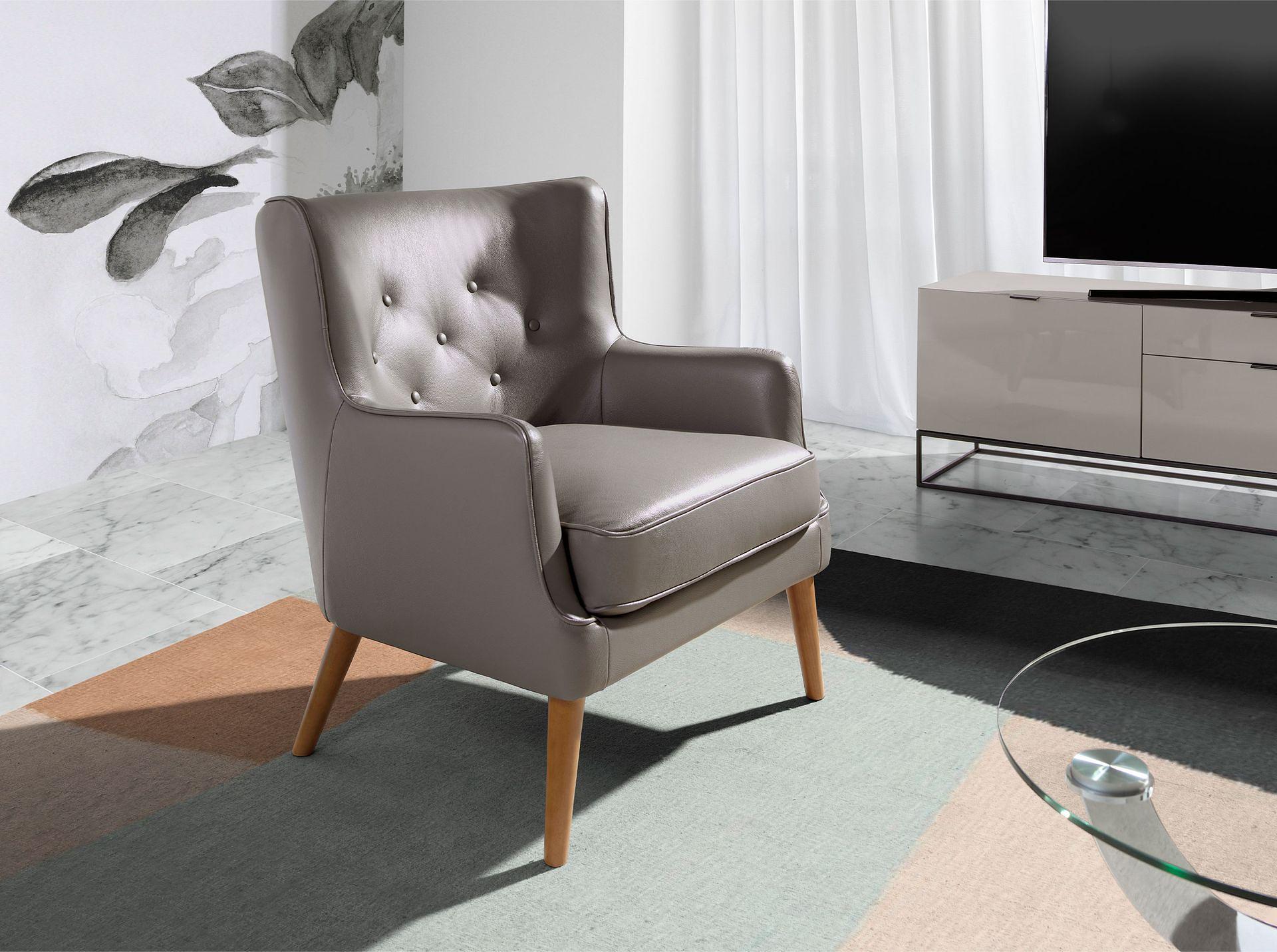Chester Armchair 5085 Leather Dark Grey 0