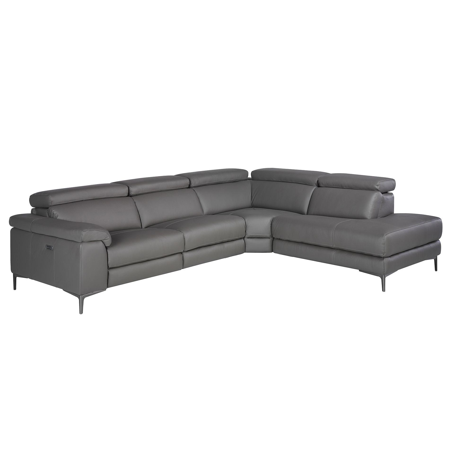Sofa Récamiere Rechts 6111 mit Relaxsystem Leder Dunklegrau 1
