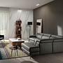 Sofa Chaise Longue Right 6111 with recliner system leather dark grey 5